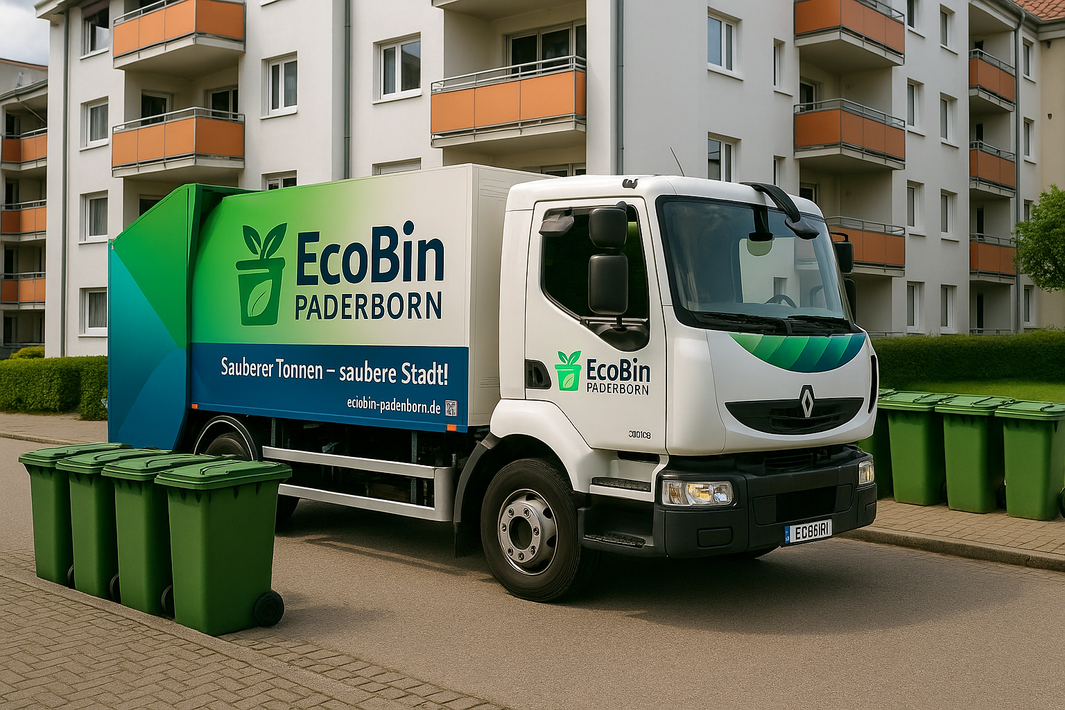 EcoBin Paderborn Fahrzeug vor Schloss Neuhaus